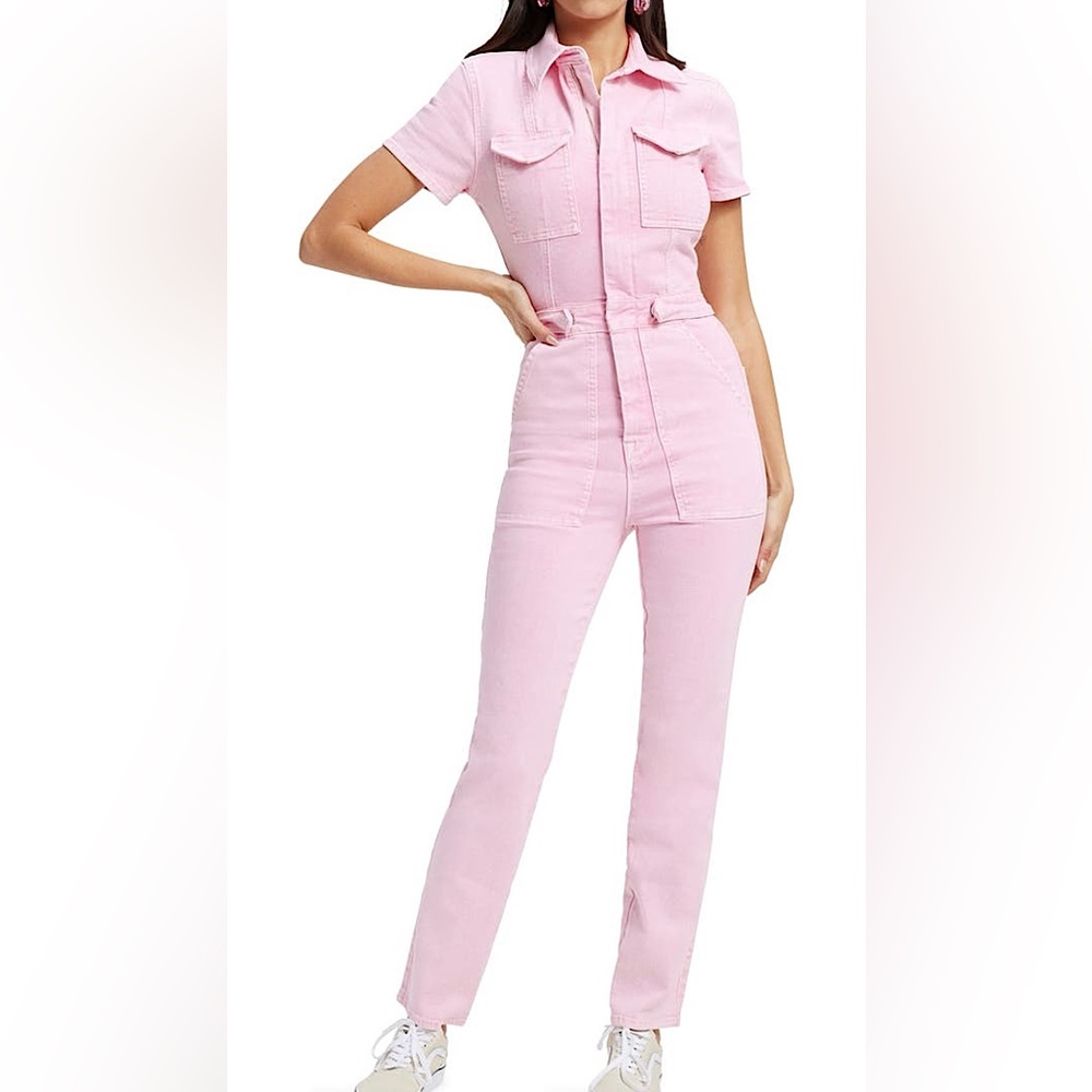 Pink Denim Jumpsuit
